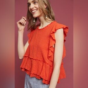 Maeve | Cascade Tiered Shirt | Size Large